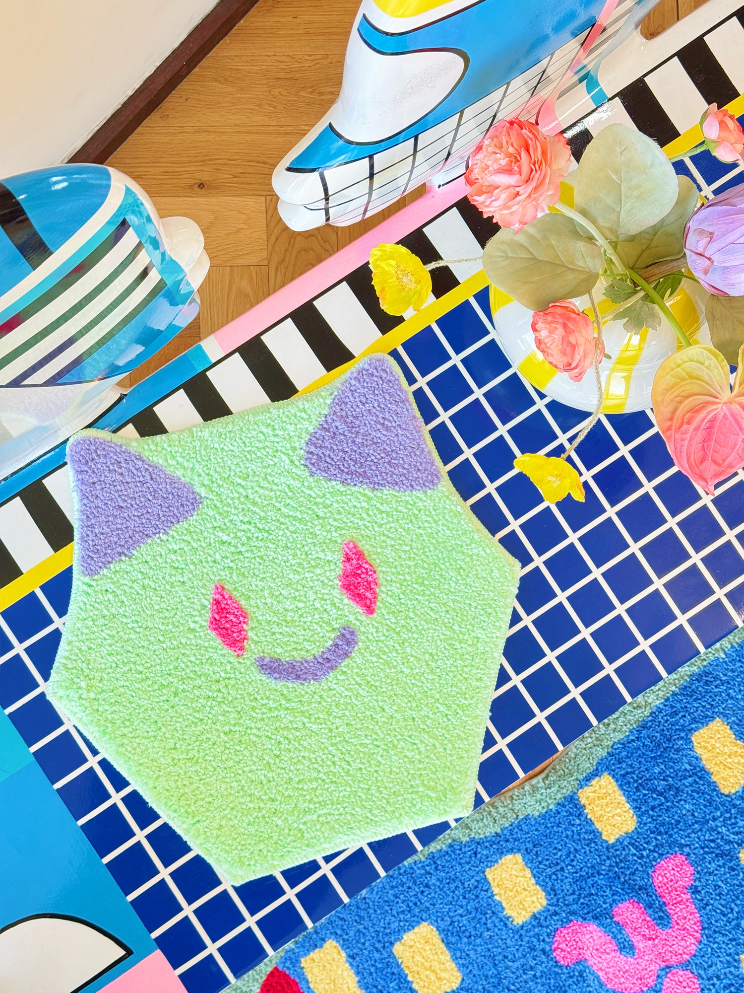 Hexscape - Meow Party - Meadow Green