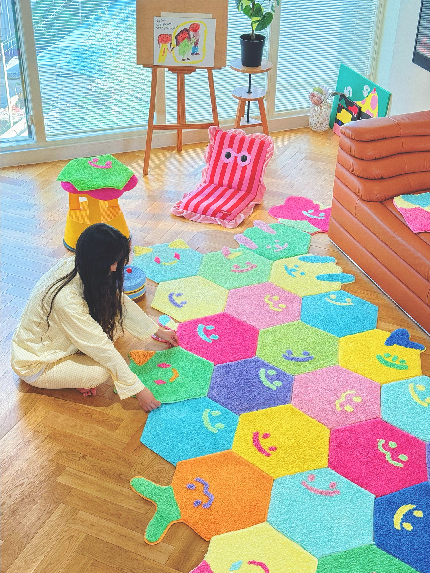 Hexscape - Happy Smile - Meadow Green